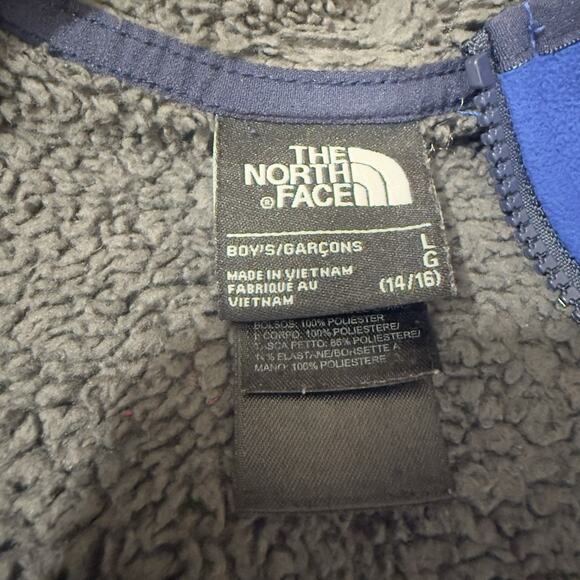 The North Face Boys Chimborazo Blue Fleece Sherpa Lined Hoodie Size M 14/16 - Picture 11 of 14